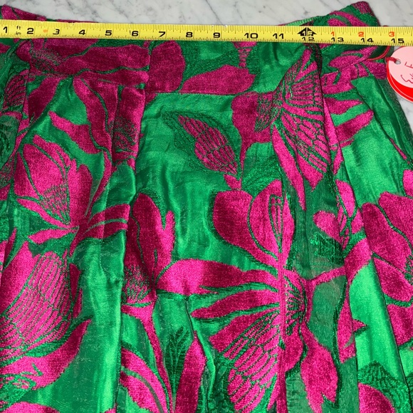 Eva Franco Green Pink Floral Wide-Leg Salinger Pants NEWChemile Bloom 10 No Tag - Picture 3 of 14